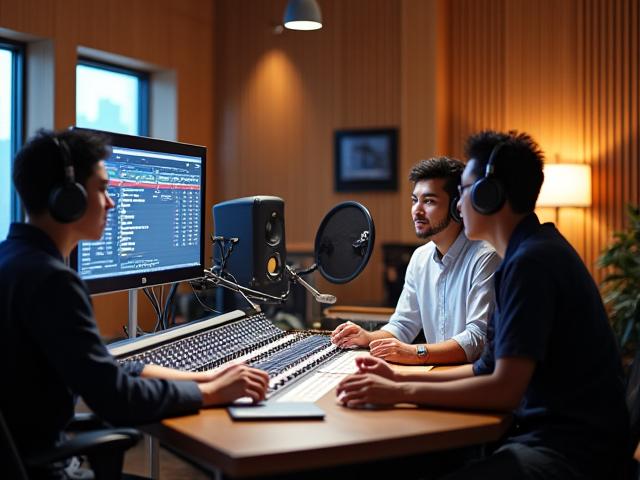 Mabini Wave studio at team habang nagtatrabaho